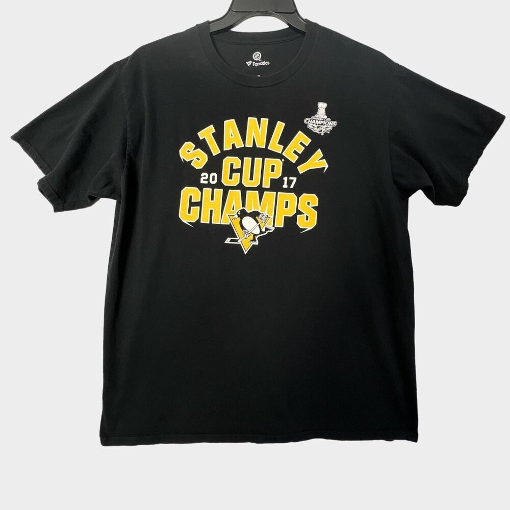 Pittsburgh Penguins T Shirt Mens XL 2017 NHL Stanley Cup Champs T Shirt Black